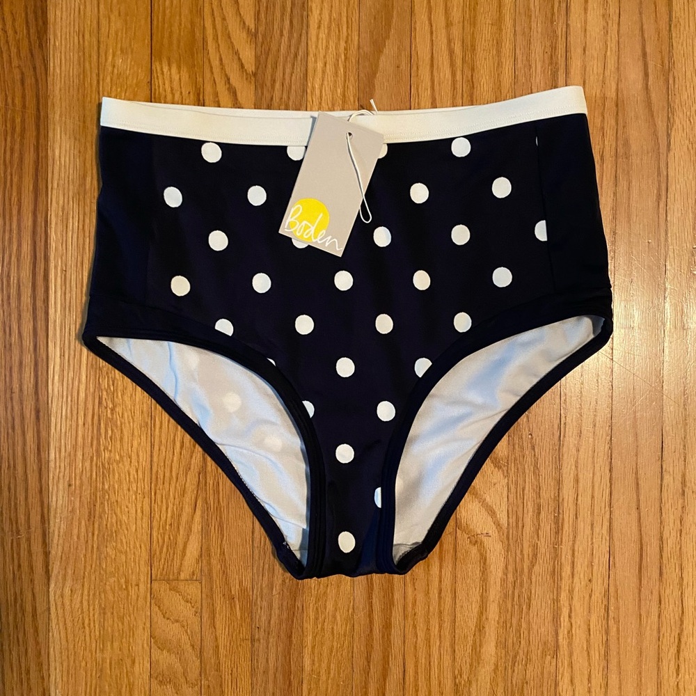 Boden Dark Blue and White Polka Dot Bikini - Picture 2 of 5